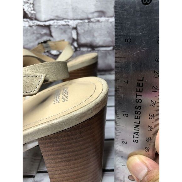 Johnston & Murphy Kayla Taupe Leather Heel Strappy Sandals Women’s Sz 9M US/40EU - Picture 13 of 16